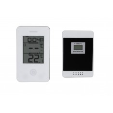 Digitaalne sise-välis termomeeter juhtmevaba kella ja MIN-MAX näiduga valge