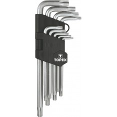 Torx-võtmete komplekt 9-osaline,TX10-TX50, pikad
