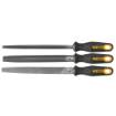 Steel file set 3pcs. - 200mm, bimaterial handle