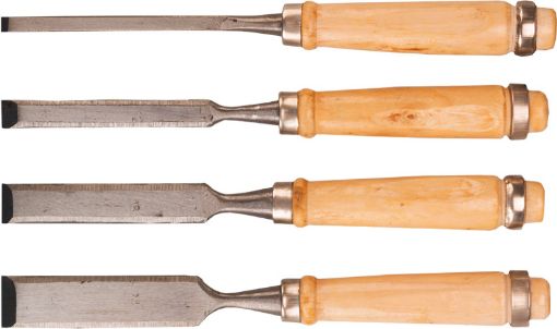 Wood chisel 4pcs.set (6,12,18,24mm) wooden handle