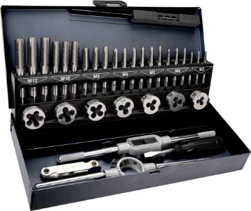 Tap and die set 32pc, M3-M12