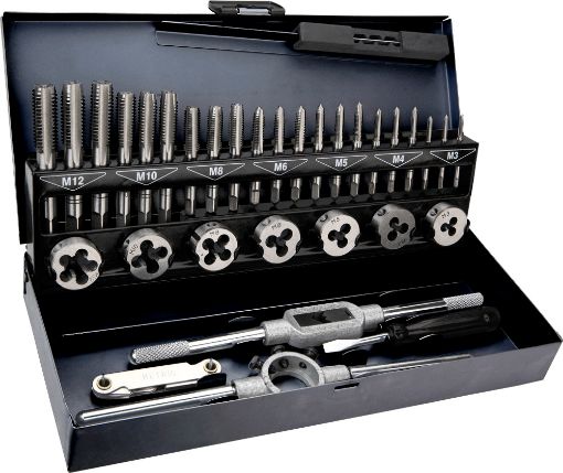 Tap and die set 32pc, M3-M12