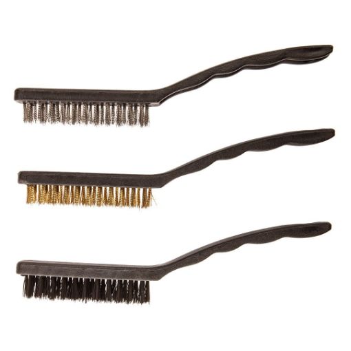 Wire brush 230mm 3pcs, set - copper, steel, nylon