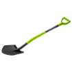 Sharp spade, metal handle, plactic grip