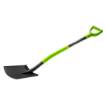Spade, metal handle, plastic grip