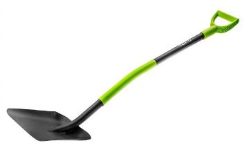 Shovel, metal handle, plastic grip