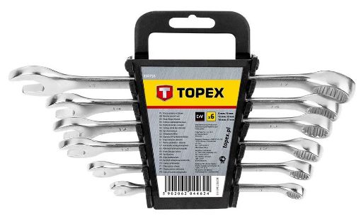 Combination spanner set 6 pcs, 8-17mm CrV