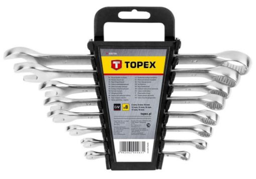 Combination spanner set 8 pcs, 6-19mm CV