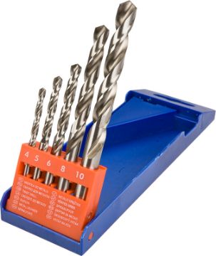 Fuly ground HSS drill set, 5 pcs.