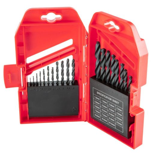 HSS twist drill set 19pcs, 1-10mm