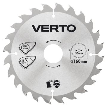 Circular saw blades with HM tips 160x30mm, 18teeth