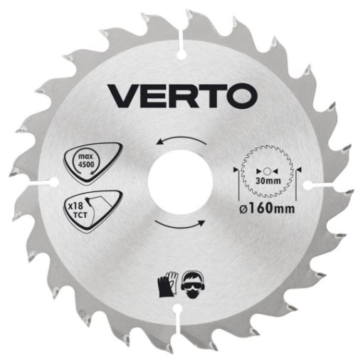 Circular saw blades with HM tips 160x30mm, 18teeth