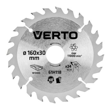 Circular saw blades with HM tips 160x30mm, 24teeth