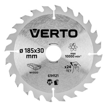 Circular saw blades with HM tips 185x30mm, 24teeth