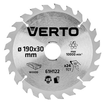 Circular saw blades with HM tips 190x30mm, 24teeth