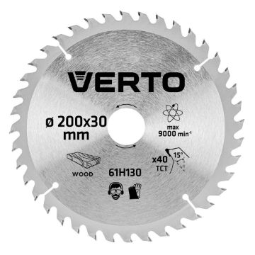 Circular saw blades with HM tips 200x30mm, 40teeth