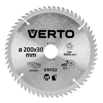 Circular saw blades with HM tips 200x30mm, 60teeth