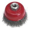 Cup brush 75mm, crimped wire