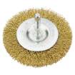 Circular brush 75mm with shaft brass plated steel wire, crimped