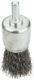 End brush 24mm with shaft, brass plated steel wire crimped