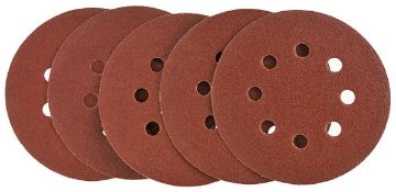 Velcro sand paper K100, 125mm, with holes 5pcs set