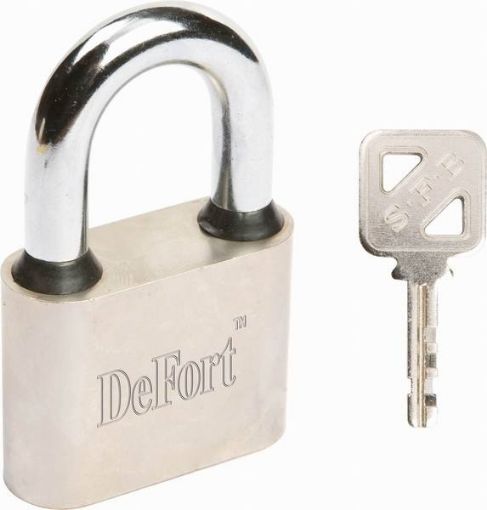 Cast iron padlock, nickel plated 50mm