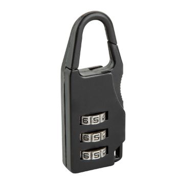 Luggage code padlock, 22mm, 3-digit lock zinc alloy coloured