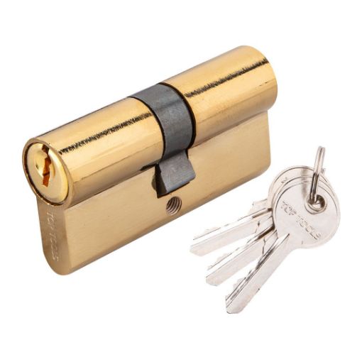 Iron cylinder, brass plated, 62mm, 31/31