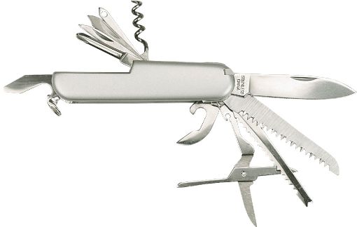 Pocket knife, 11 blades, stainless steel