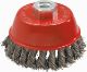 Bowl cup brush 80mm x M14 twisted stainless steel wire 0.5mm