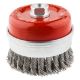Cup brush 65mm x M14 twisted stainless steel wire 0.50mm