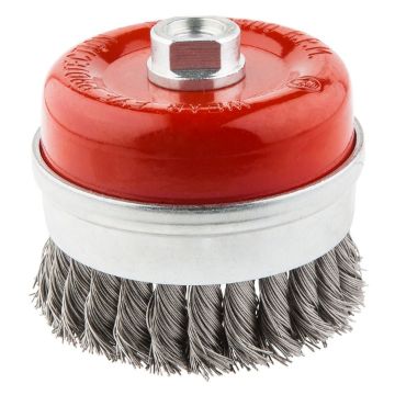 Cup brush 100mm x M14  twisted stainless steel wire 0.50mm