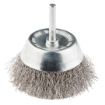 Cup brush 50mm x 6 shaft crimped stainless steel wire 0.30mm