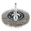 Circular brush 50mm x 6 with shaft crimped stainless steel wire 0.30mm