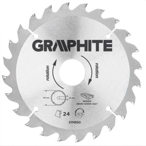 Circular saw blades with HM tips 165x30mm, 24teeth