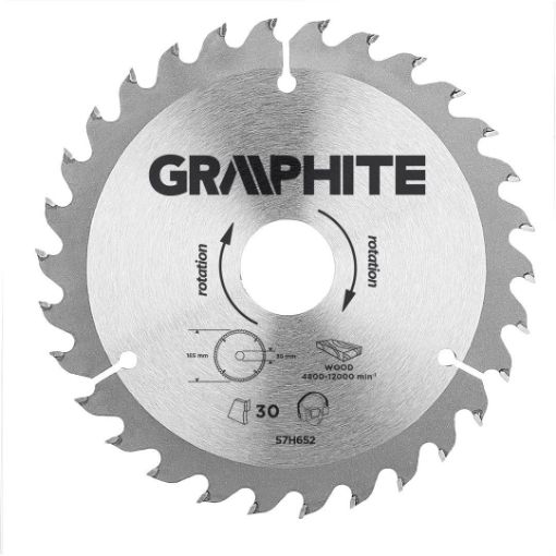 Circular saw blades with HM tips 165x30mm, 30teeth