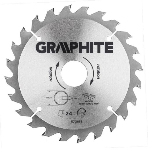 Circular saw blades with HM tips 160x30mm 24 teeth