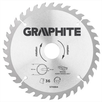 Circular saw blades with HM tips 185x30mm, 36teeth