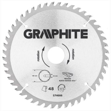 Circular saw blades with HM tips 185x30mm, 48teeth