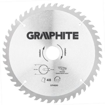 Circular saw blades with HM tips 216x30mm, 48teeth