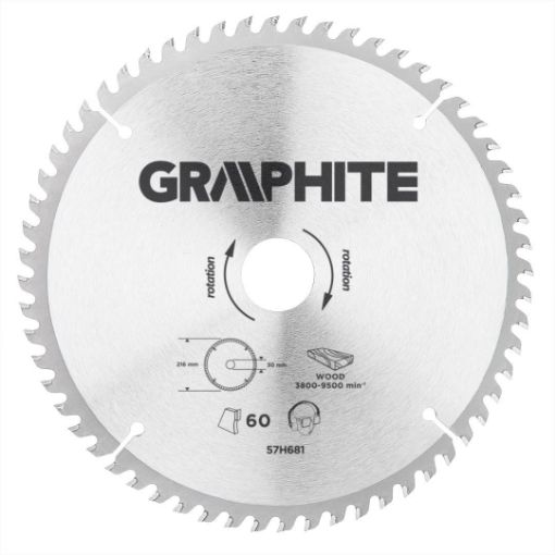 Circular saw blades with HM tips 216x30mm, 60teeth