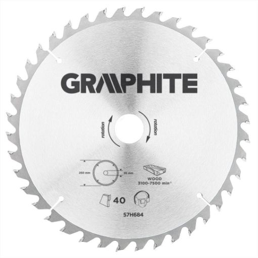 Circular saw blades with HM tips 250x30mm, 40teeth