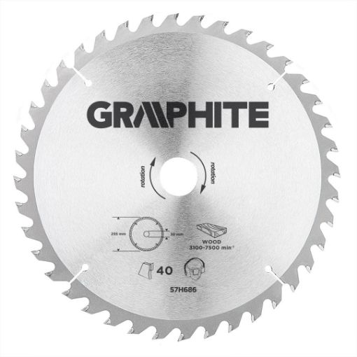 Circular saw blades with HM tips 255x30mm, 40teeth