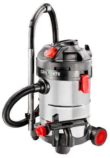 Wet vacuum cleaner 1500W, INOX tank 30l