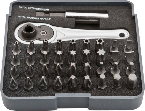 38pcs and bits set with ratchet