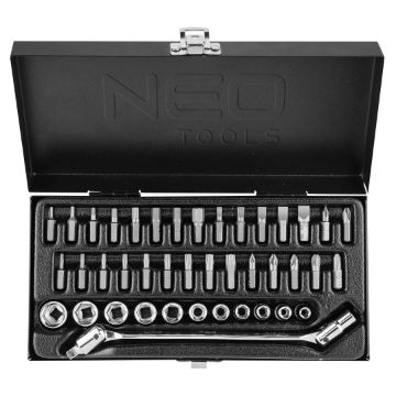 41pc 1/4  drive socket and bit wrench set