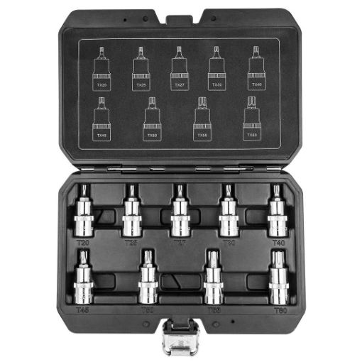 9pcs 1/2 , 55mm high quality torx bit socket set