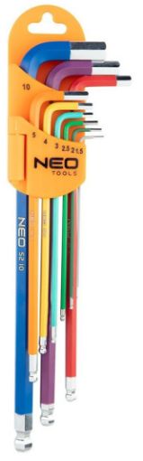 9pcs rainbow extra long hex key set with holder