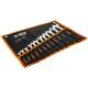 Combination spanner set, CrV, DIN 3113, 12 pcs 6,7,8,10,11,12,13,14,15,17,19,22mm