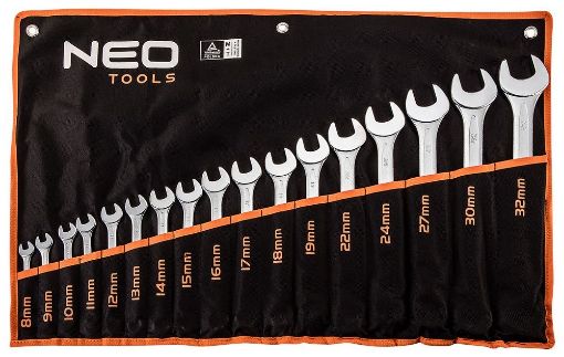 Combination spanners 8-32 mm, set 17 pcs